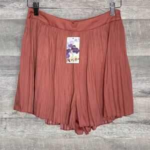 EE:SOME Mini Pleated High Waisted Dress Short NEW Womens S Coral Romantic Flowy